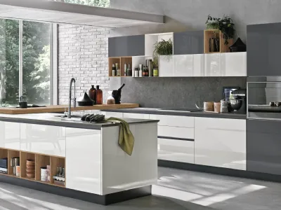 Cucina Moderna con penisola Infinity v12 di Stosa