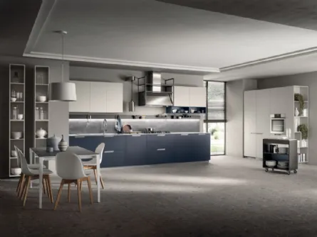 Cucina su misura Mia Blu Moon e Grigio Chiaro di Scavolini